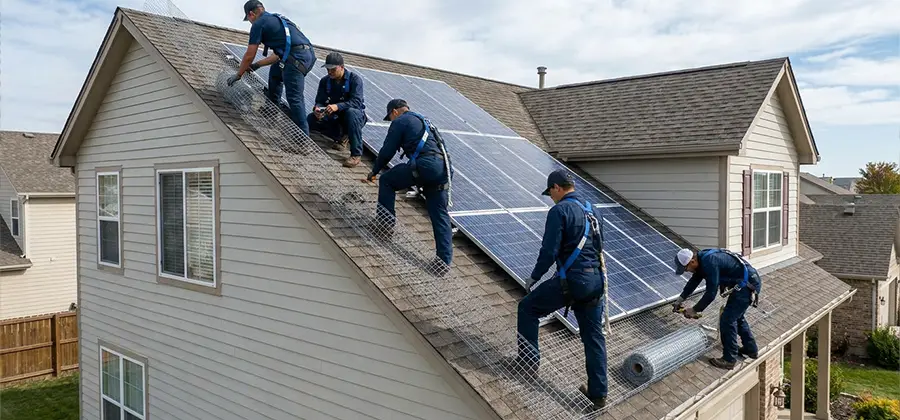 Pigeon Wire for Solar Panels in Lake Oswego